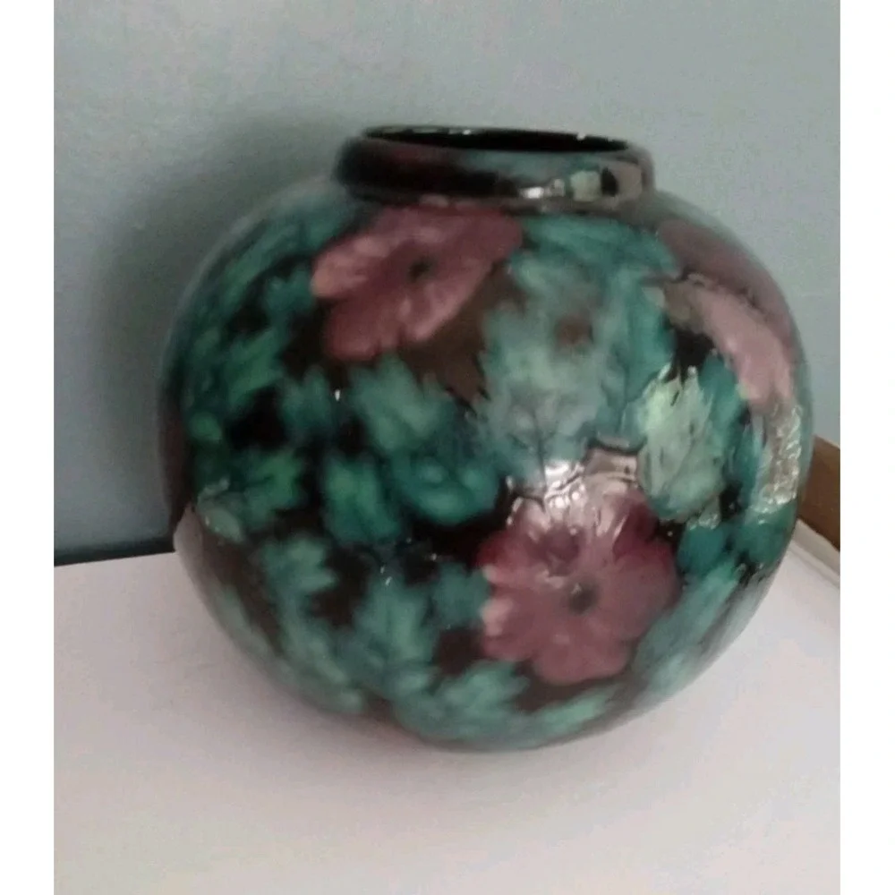 Floral‎ Vase Round Ceramic Accent Decor Table Vase Flower Vase Decor